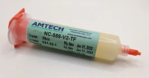AMTECH NC-559 NC-559-V2-TF No-Clean Tacky Flux, USA Genuine, 30cc [Exp. 08-2026] - Imagen 1 de 3