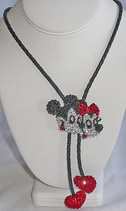 1980s Exquisite Mickey and Minnie Mouse crystal lariat necklace PRICED TO SELL - Bild 1 von 1