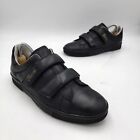 Gucci Black Leather Two Strap Low Top Shoes Sneakers 38.5 US 8.5 Authentic