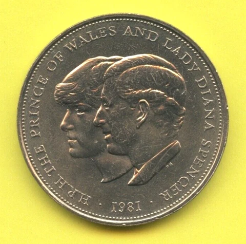 King Charles III, 1981 Royal Wedding - 25 New Pence - Charles & Lady Diana Cover