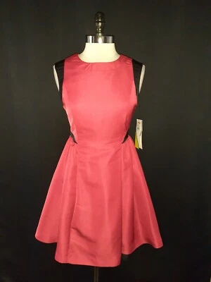 NUEVO PRABAL GURUNG TARGET Talla 10 Vestido Línea A Negro Rojo Sin Mangas Bolsillos Foto 1 de 4