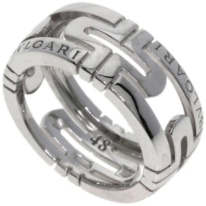 BVLGARI Ring Parentesi Openwork #48 K18 White Gold - Picture 1 of 7
