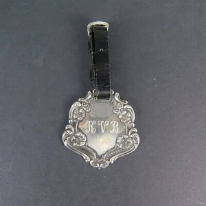 Sophisticated Art Nouveau Monogrammed Webster Co Luggage Tag In Sterling Silver - Picture 1 of 4