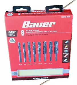 Bauer 8-teiliges Schwarzoxid Silber & Deming Bohrer Set mit Koffer #59552 - Bild 1 von 4