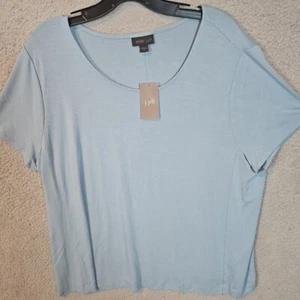 J.Jill Wearever Collection Top Scoop Neck Sz XL Dusty Blue Short Sleeve - Picture 1 of 9