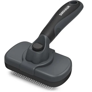Self Cleaning Slicker Brush for Dogs & Cats, Skin Friendly Grooming Brush Gray - Picture 1 of 7