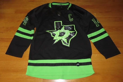 Reebok JAMIE BENN No. 14 DALLAS STARS (Size 52) CLM Hockey Jersey w/ Fight Strap Cover
