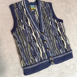 Vintage 90s Emaroo Australia Coogi Style Boys Multicolor Wool Sweater Vest Small - Picture 1 of 10
