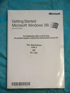 OEM Sealed Microsoft Windows 98 Second Edition Getting Started Manual for HP PC - Afbeelding 1 van 3