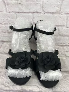 CLARKS Mujer 11 Negro Parram Stella Cuero Puntera Abierta Informal Correa al Tobillo - Imagen 1 de 16