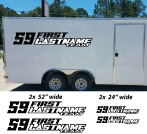 Kit de calcomanías de remolque con número de carrera con nombre personalizado MX ATV motocross go kart SX Sprint Car - Imagen 1 de 20