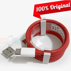Original OnePlus Red USB-C Charge Sync Data Cable for 7/7T/6/6T/5/3/Pro - Picture 1 of 8