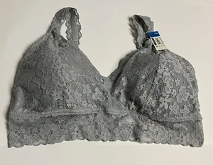 NEW size XXXL No Boundaries bralette gray lace convertible straps - Picture 1 of 6