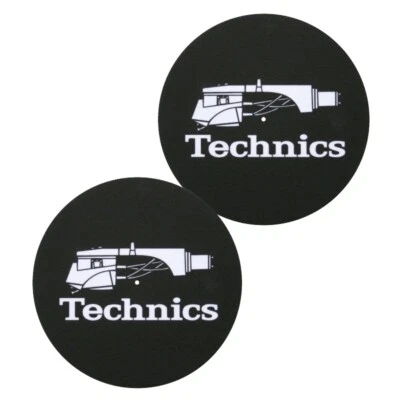 Slipmat Technics Headshell White On Black Background 1 Pair 60644 - Image 1 of 3
