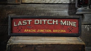 Custom Coal Mine City State Miner Sign -Rustic Hand Made Vintage Wood - Picture 1 of 3