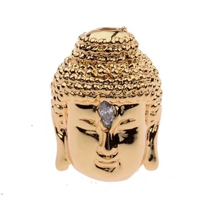 Copper plating Gracious Buddha head Bracelet Connector Charm Beads Cubic Zircorn - Picture 1 of 21