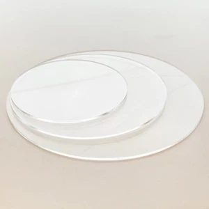 Cake Board 6 to 10" Reusable 2x Clear Glossy Acrylic Round Disk Board Decoration - Picture 1 of 9