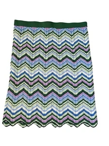 torn by ronny kobo Chevron Crochet Knit Stretch Skirt Women S Beachy Y2K - Picture 1 of 10