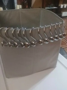 CHROME Button Shower Curtain Hooks (set of 12) - Picture 1 of 5