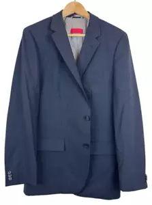 Hugo Boss 2 Piece Suit 40R Navy Blue Pinstripe Wool Blazer & 34x32 Dress Pants - Picture 1 of 7