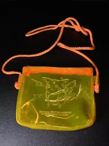 Vintage Pokémon Pikachu Zip Pouch Clear Orange Nintendo Pocket Monsters - Picture 1 of 3