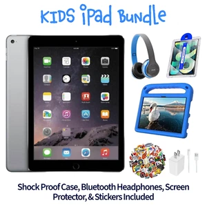 Apple iPad Air 2 32GB Space Gray WiFi 9.7" - WARRANTY - BLUE KID'S BUNDLE - Picture 1 of 5