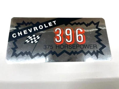 396 375 Horsepower Valve Cover Decal For Camaro Chevelle Nova Impala Bel Air - Image 1 of 4