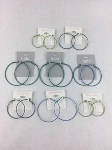 Costume Fashion Earring Lot of 8 Mixed Hoop Jewelry Various Sizes Colors - Picture 1 of 4