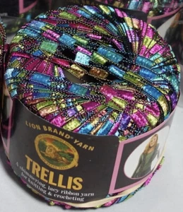 Vtg Lion Brand TRELLiS “Ladder” Yarn “Stained Glass #305 one 1.75 oz Ball 115 Yd - Picture 1 of 8