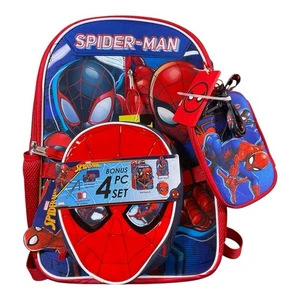 Marvel Spider-Man Kids Boys' School Backpack with Lunch Bag 4-Piece Set Academia - Picture 1 of 13