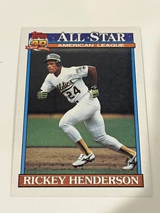 1991 Topps Rickey Henderson All-Star #391 Oakland As Baseball ⚾️ Trading Card  - Picture 1 of 2