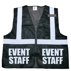 Event Staff Safety Vest, Type R, Class 2, Reflective Logo Front and Back. - Picture 1 of 16