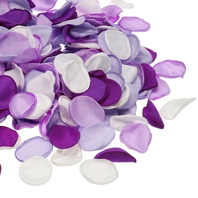 300 pétalos de rosa artificiales pétalos de flores de seda falsos, blanco/púrpura claro Foto 1 de 4