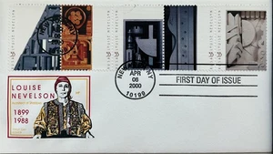 Farnum 3379-82 Louise Nevelson All 5 Stamps on 1 Cover - Picture 1 of 1