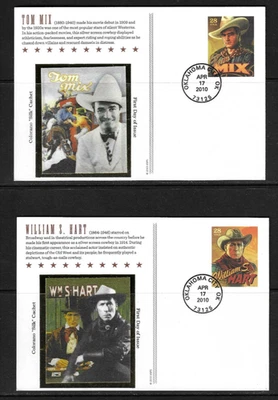 USA SC # UX597-UX600 Cowboys Of The Golden Screen FDC . Colorano Silk Cachet - Image 1 of 4