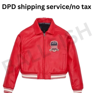 Bomberjacke Damen Avirex rot Leder – echte amerikanische Fliegerjacke - Bild 1 von 3