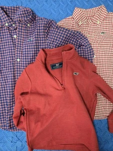 Lot Of Boys 3t/4t Vineyard Vines Plaid Shirts & Pull Over - Picture 1 of 7