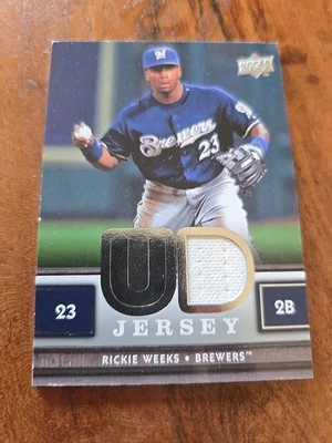 Topps Upper Deck RICKIE WEEKS BREWERS - 2008 CUBIERTA SUPERIOR - CAMISETA DEL JUEGO UDJ-RW Foto 1 de 2