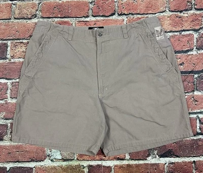 Shorts Harley Davidson masculino 44 lona bege bronzeado bolsos motociclista Y2K - Imagem 1 de 4