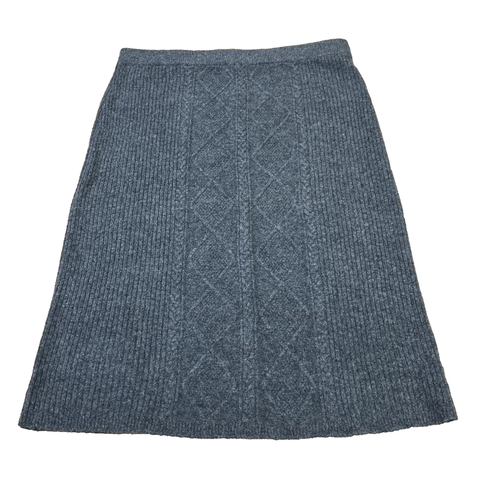 Falda Suéter Talbots Mezcla Lana Tejida MIDI Talla Grande Gris Minimalista Regencia Foto 1 de 4