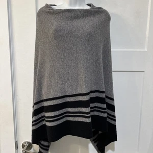 Charter Club Classic Luxus 100% KASCHMIR Halstuch grau gestreift One Size - Bild 1 von 5