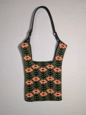 Free People 托特包 单肩包 绿色 亚麻花卉 沙滩 嬉皮士 — 第 1/4 张图片