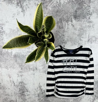 Polo Ralph Lauren Striped Black White Girls M Longsleeve Pullover Sweatshirt - Image 1 of 4