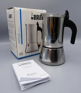 Bialetti Venus 4 Cup Silver Stove Top Espresso Coffee Maker - Induction - Picture 1 of 10