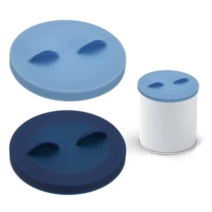 Tapas para latas de comida para gatos One Fit 3 tamaños estándar azul polvoriento/azul marino 2 piezas - Imagen 1 de 7