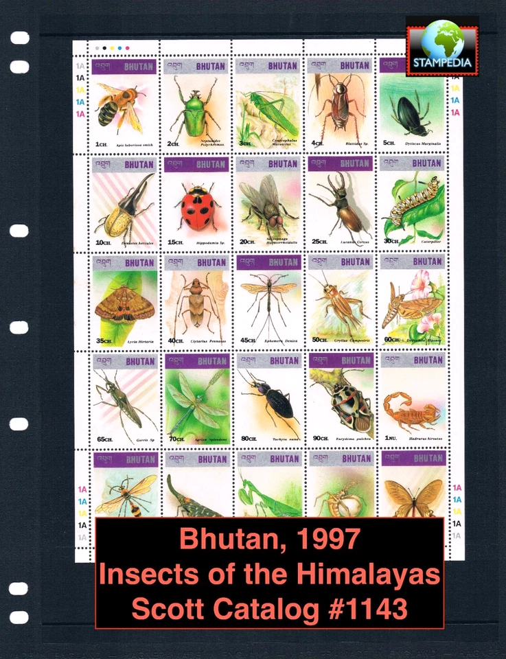 Valor Scott de $6,50 - 1997 insectos Bután s/s Himalaya escaso CV MNH NH UM Foto 1 de 4