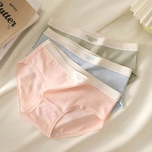 5PCS Underwear Simple Solid Briefs Thin Women's Underpants  Girl - Picture 1 of 15