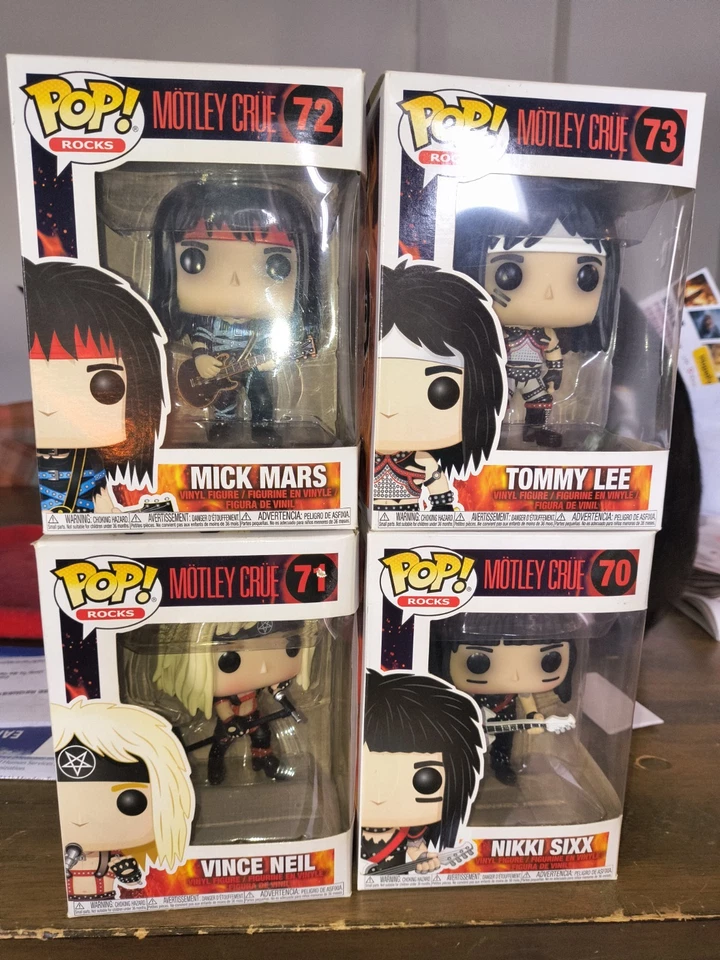 Funko Pop! Vinyl Motley Crue Set of 4 Nikki Vince Mick and Tommy New Sealed - Image 1 of 4