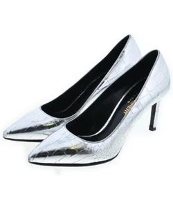 SAINT LAURENT PARIS Pumps Women's Size 35 Silver Leather - Picture 1 of 6