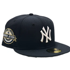 Men's New York Yankees New Era Derek Jeter 2020 HOF Side Patch Navy Fitted Hat - Picture 1 of 5